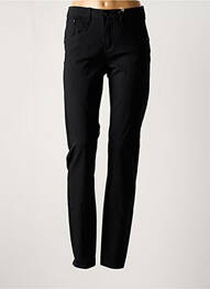 Pantalon slim țesătură poplin talie înaltă negru CREAM femme