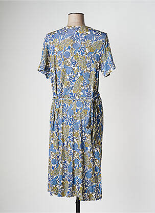 Rochie midi mâneci scurte mâneci scurte albastru GEISHA femeie