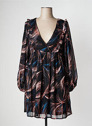 Rochie scurtă croială fluidă mâneci lungi negru MOLLY BRACKEN femeie