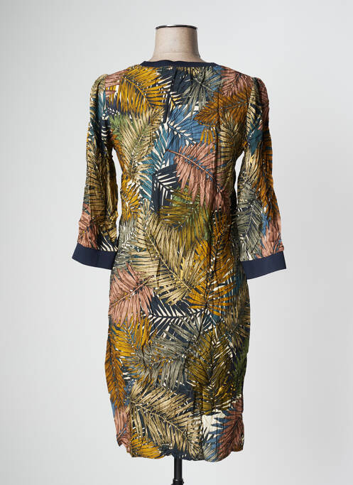 Rochie midi guler în v mâneci 3/4 verde GEISHA femme