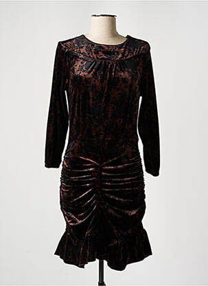 Rochie midi imprimeu fantezie mâneci lungi negru DEUX. BY ELINE DE MUNCK femeie