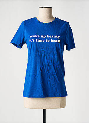 Tricou croială dreaptă mâneci scurte albastru ONLY femeie