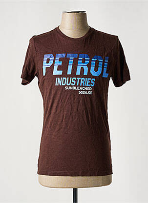 Tricou croială dreaptă mâneci scurte maro PETROL INDUSTRIES bărbat
