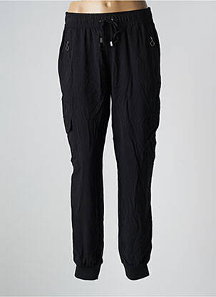 Pantalon drept țesătură poplin mărime normală negru FRANSA femeie