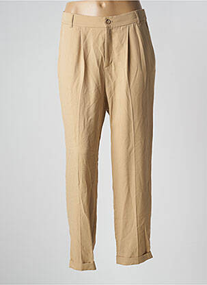 Pantalon drept talie cu cleme talie înaltă bej OPUS femeie