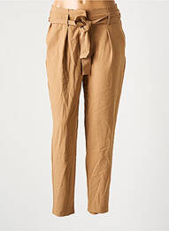 Pantalon chino țesătură poplin talie înaltă bej ONLY femme