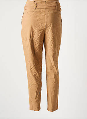 Pantalon chino țesătură poplin talie înaltă bej ONLY femeie