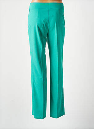 Pantalon larg țesătură crep talie înaltă verde LADY LOL femeie