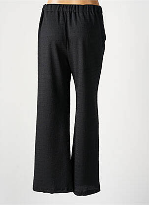 Pantalon larg țesătură crep talie înaltă negru EMA BLUE'S femeie