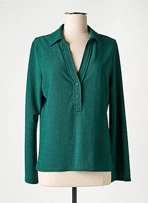 Top elasticitate mâneci lungi verde EMA BLUE'S femeie