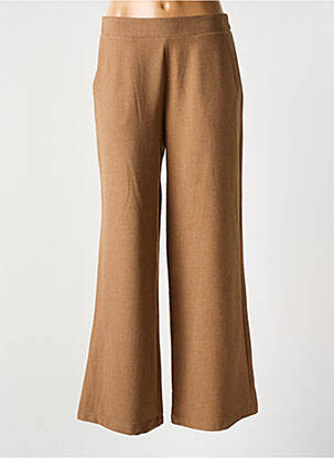 Pantalon drept talie elastică bej SCARLET ROOS femeie