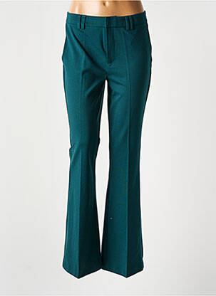 Pantalon drept închidere cu fermoar sub clapetă cu cârlig verde ONLY femeie
