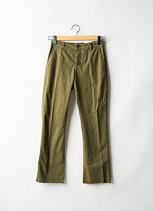 Pantalon drept țesătură poplin verde MOS MOSH femeie
