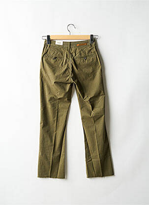 Pantalon drept țesătură poplin verde MOS MOSH femeie