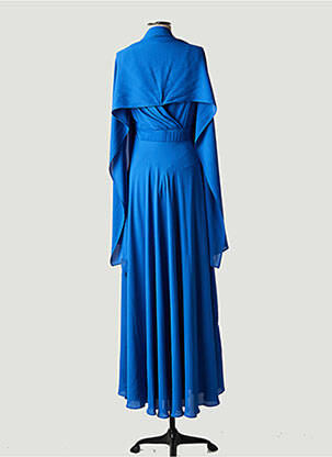 Rochie lungă țesătură crep fără mâneci albastru EDAS femeie