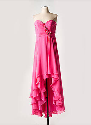 Rochie lungă țesătură crep fără mâneci roz FASHION NEW YORK femeie
