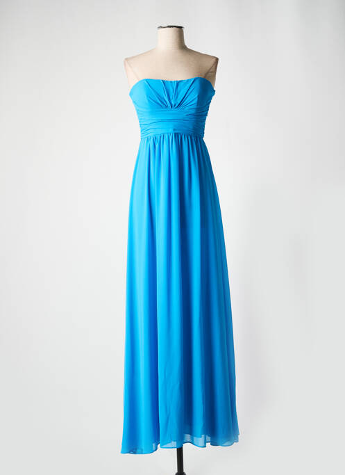 Rochie lungă țesătură crep fără mâneci albastru EDAS femme