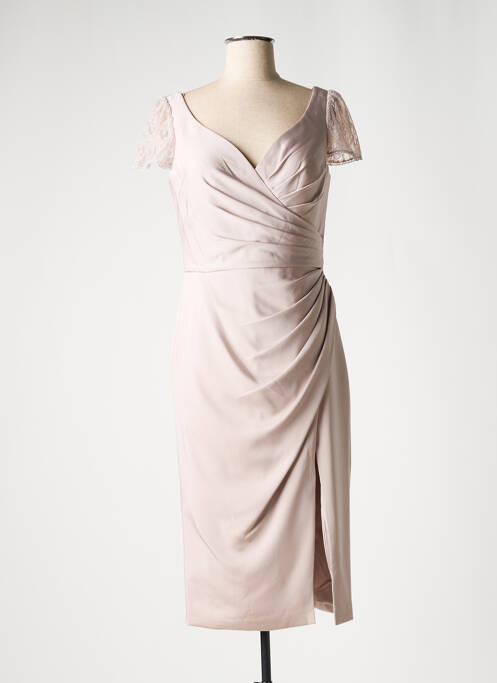 Rochie midi bej CREATIF PARIS femeie