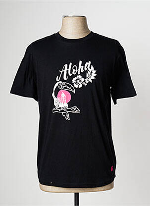 Tricou elasticitate mâneci scurte negru DAVID bărbat