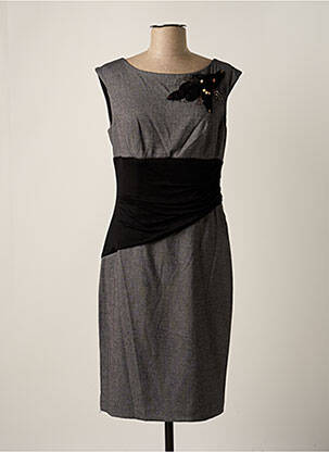Rochie midi mâneci scurte mâneci scurte gri PAUL BRIAL femeie