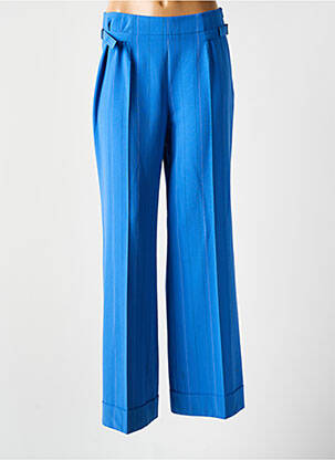 Pantalon talie cu cleme talie înaltă albastru HAUBER femeie