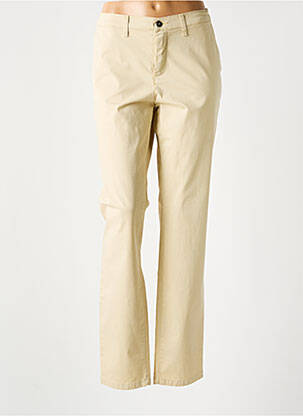 Pantalon chino țesătură poplin mărime normală bej LCDN femeie