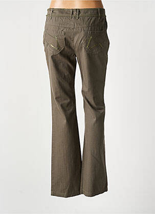 Pantalon drept țesătură poplin verde SALT & PEPPER femeie