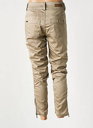 Pantalon 7/8 elasticitate talie joasă bej FRANSA femeie