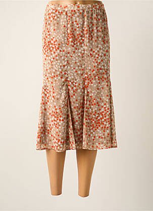 Fustă midi închidere cu fermoar lateral portocaliu FRANCOISE F femeie
