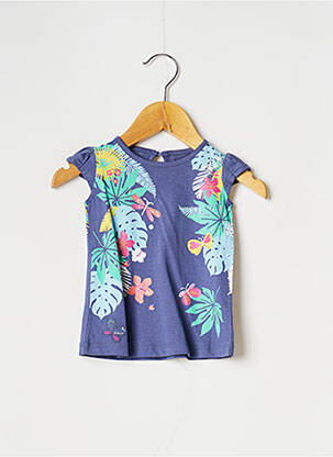 Tricou închidere cu nasturi la spate mâneci scurte albastru BOBOLI fată