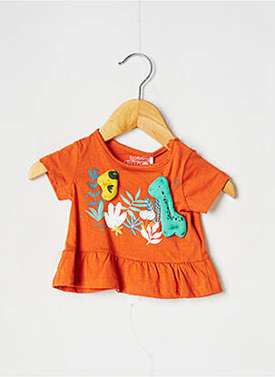 Tricou croială cambrată mâneci scurte portocalie BOBOLI fată