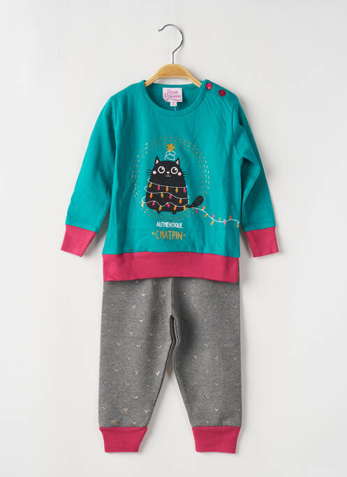 Pijama verde ROSE POMME fată
