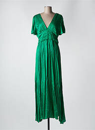 Rochie lungă mâneci scurte mâneci scurte verde GOA femme