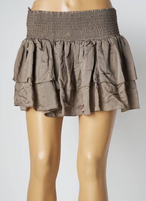 Fustă scurtă bej LARA-ETHNICS femeie