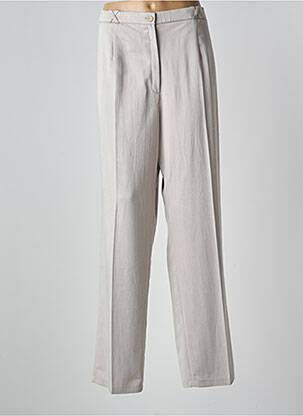 Pantalon drept talie cu cleme talie înaltă gri CHRISTINE LAURE femeie