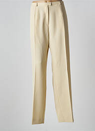 Pantalon drept țesătură crep talie înaltă bej CLAUDE BAUER femme