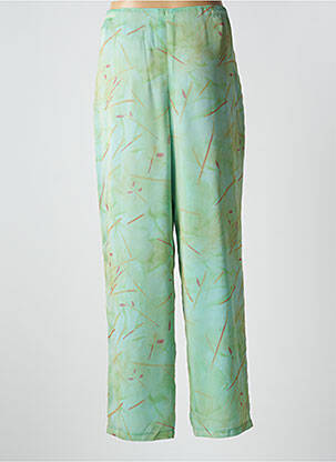 Pantalon drept țesătură crep talie înaltă verde CLAUDE BAUER femeie