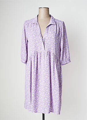 Rochie midi imprimeu floral mâneci 3/4 violet SENS UNIQ femeie