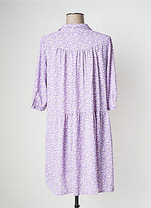 Rochie midi imprimeu floral mâneci 3/4 violet SENS UNIQ femeie