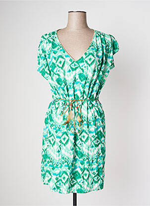Rochie scurtă mâneci scurte mâneci scurte verde GOA femeie