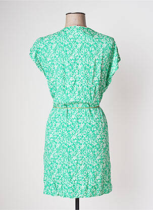 Rochie scurtă imprimeu floral mâneci scurte verde GOA femeie