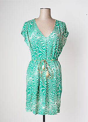 Rochie scurtă mâneci scurte mâneci scurte verde GOA femeie