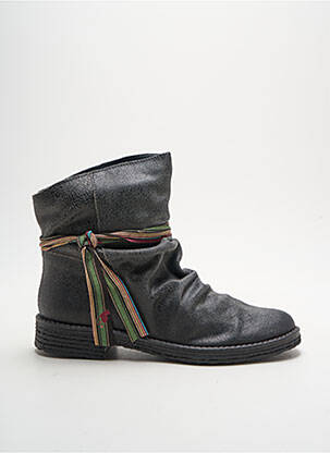 Botine/ghete material neted toc plat până la 3 cm gri FELMINI femeie