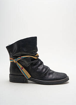 Botine/ghete material neted toc plat până la 3 cm negru FELMINI femeie