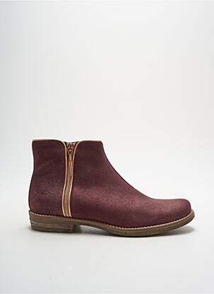 Botine/ghete țesătură satinată toc plat până la 3 cm violet SHWIK femeie