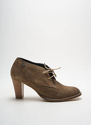 Botine/ghete cubanez toc de 7 la 9 cm verde LE TEMPS DES CERISES femeie