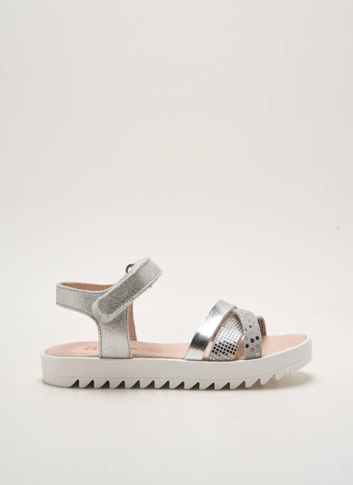 Sandale/Pantofi decupați argintiu ACEBOS fată