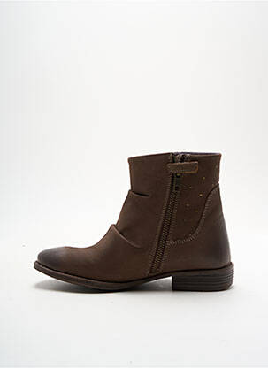 Botine/ghete material neted toc mic maro KICKERS fată