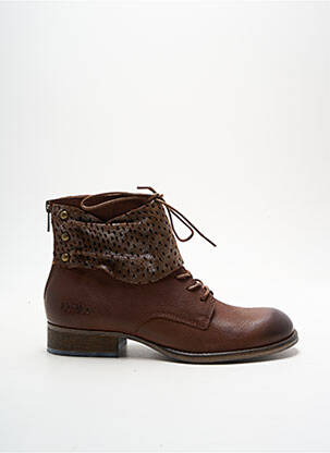 Botine/ghete material neted toc plat până la 3 cm maro KICKERS femeie