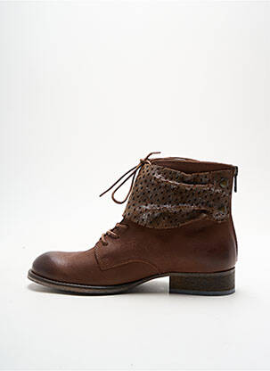 Botine/ghete material neted toc plat până la 3 cm maro KICKERS femeie